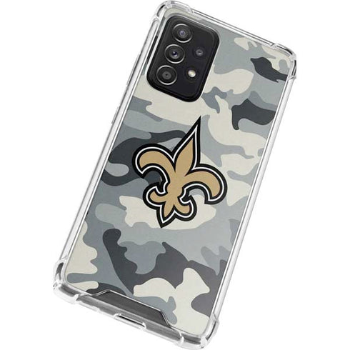 NFL New Orleans Saints Camo Galaxy A52 5G Clear Case